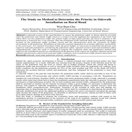 The Study on Method to Determine the Priority in Sidewalk Installation on Rur...