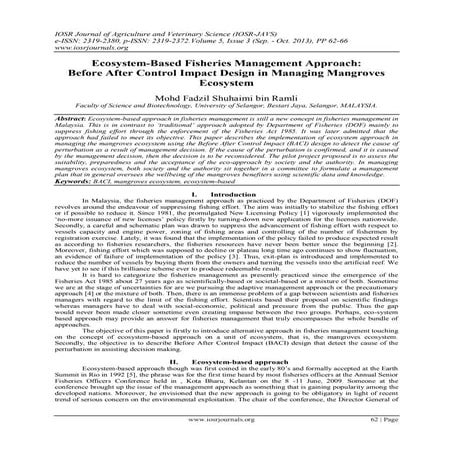 Ecosystem Approach to Fisheries Management | PPTX