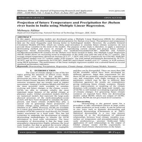 Projection of future Temperature and Precipitation for Jhelum river basin in ...