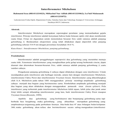 O1 interferometer michelson
