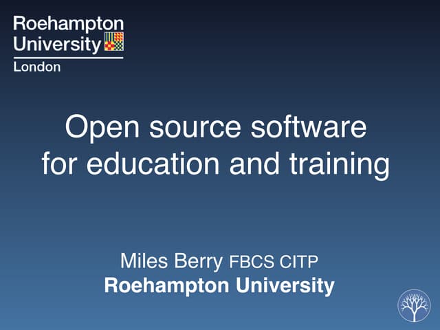Open source software in education and training