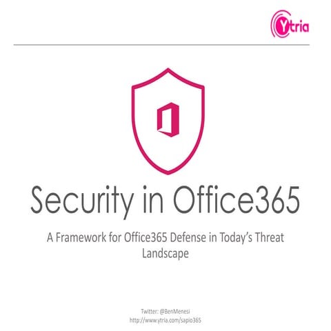 Office365 from a hacker's perspective: Real life Threats, Tactics and Remedies (Old version)