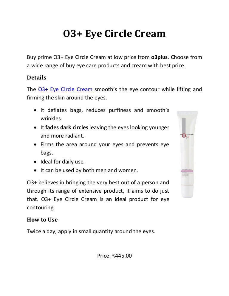 o3  dark circle cream
