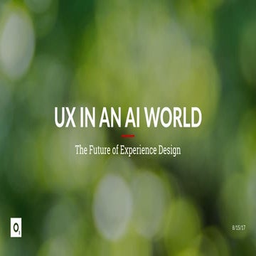 UX IN AN AI WORLD