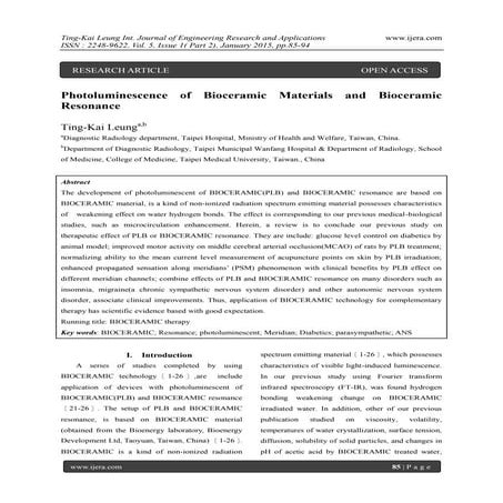 Photoluminescence of Bioceramic Materials and Bioceramic Resonance