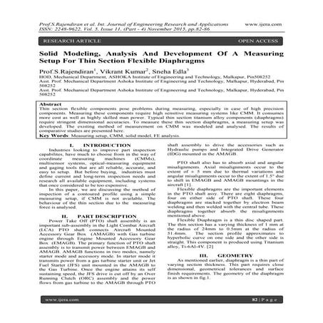 Solid Modeling, Analysis And Development Of A Measuring Setup For Thin Sectio...
