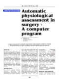 Automatic Physiological Assessment in Surgery Computer Program - Sanjoy Sanyal