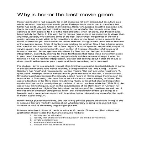 Horror best genre