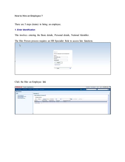 Hire employee in Oracle Fusion Cloud HCM