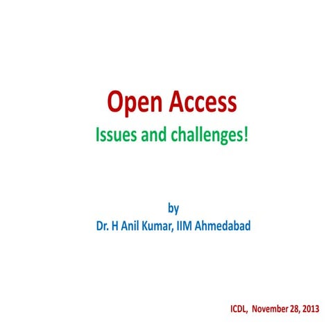 Open Access (ICDL 2013)