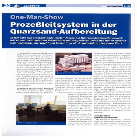 Prozessleitsystem in der Quarzsandaufbereitung