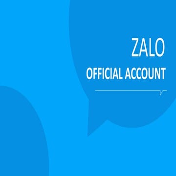 Hướng dẫn sử dụng Zalo Official Account
