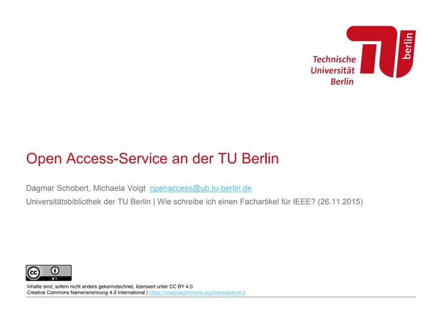 Open Access-Service an der TU Berlin