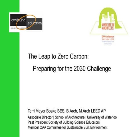 Preparing for the 2030 Challenge