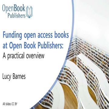 Funding open access books at Open Book Publishers