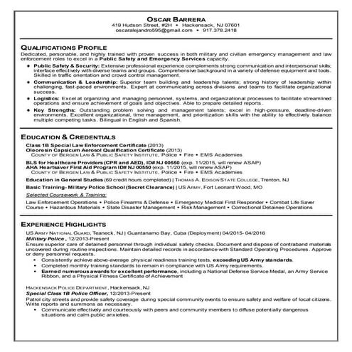 Oscar Barrera's resume