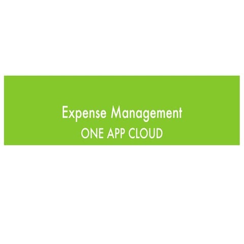 Expense Reporting with One App Cloud