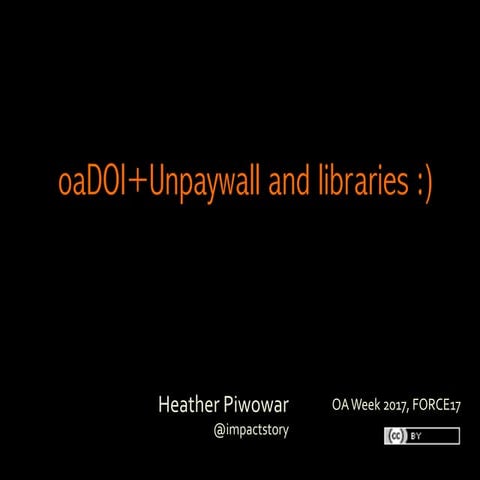 Oadoi and libraries