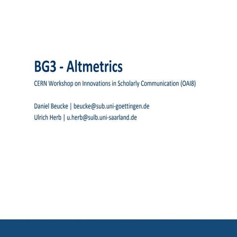 Short Overview of altmetrics tools