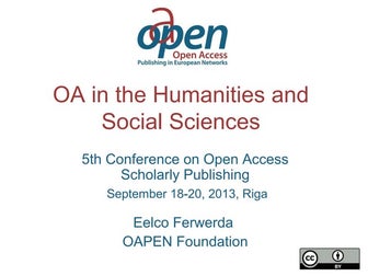 OA in Humanities and Social Sciences
