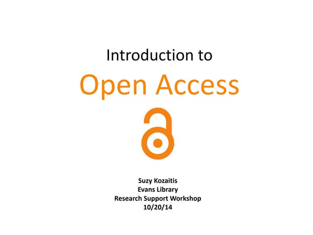 Introduction to Open Access