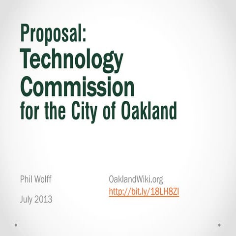 Proposal: A new City of Oakland Technology Commission 