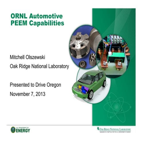 Oak Ridge National Labs - Automotive / Electric Vehicle Capabilities
