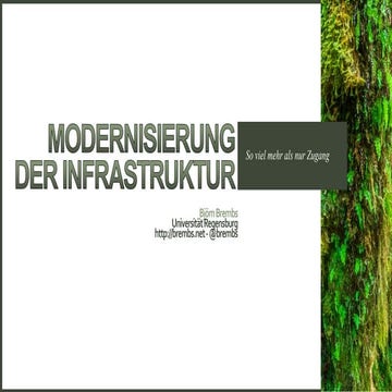 Modernisierung der Infrastruktur - so viel mehr als nur Zugang.