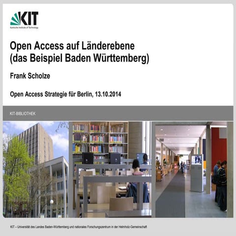 Open Access auf Länderebene - das Beispiel Baden-Württemberg