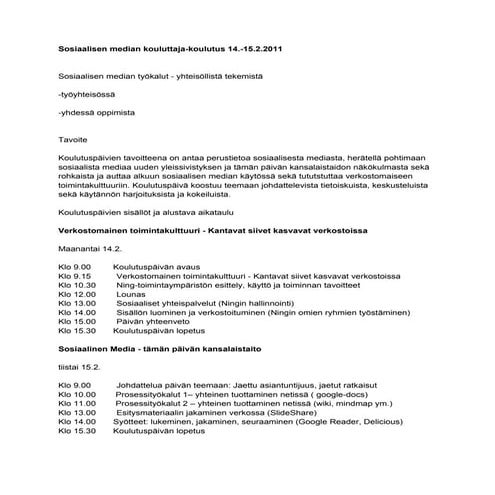 Oamk 14. 15.2.2011 sosiaalisen median kouluttaja-koulutus