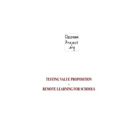 ClassroomProject.org - REMOTE LEARNING FOR SCHOOLS