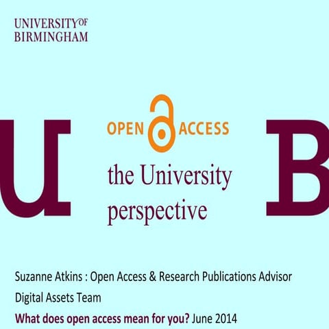Open Access: the University perspective