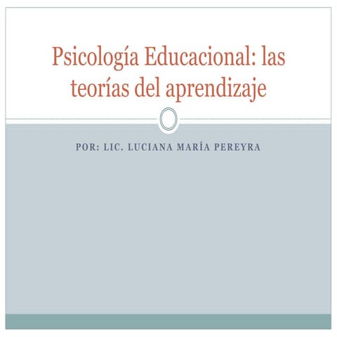 Teorías del Aprendizaje