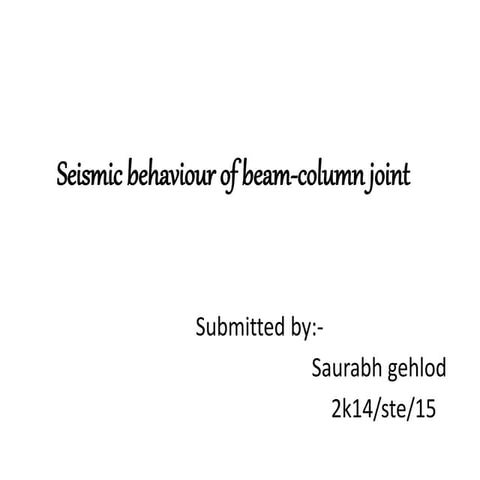 seismic behaviour of beam column joint