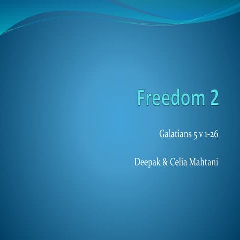 Deepak & Celia Mahtani - Freedom talk, Oasis Church, Collierswood, London