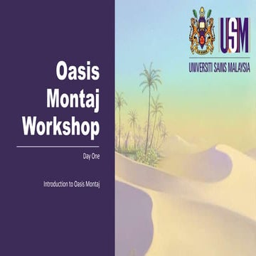 Oasis montaj workshop session 1