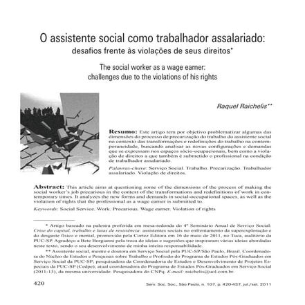 O assistente social como trab assalariado