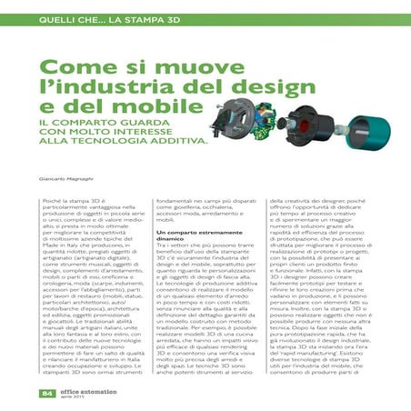 Stampa 3D per Design e mobili