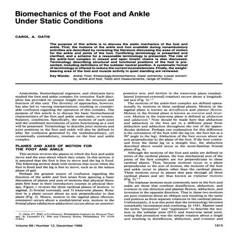 Oatis c, 1998   biomechanics of the foot and ankle
