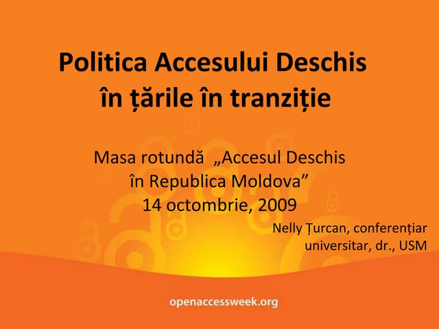 Politica Accesului Deschis în ţările în tranziţie