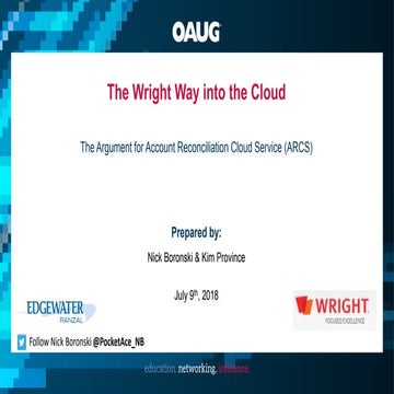 The Wright Way into the Cloud:  The Argument for ARCS