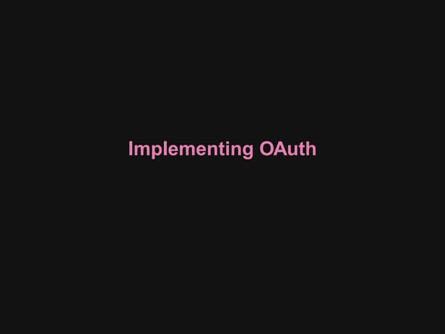 Implementing OAuth with PHP