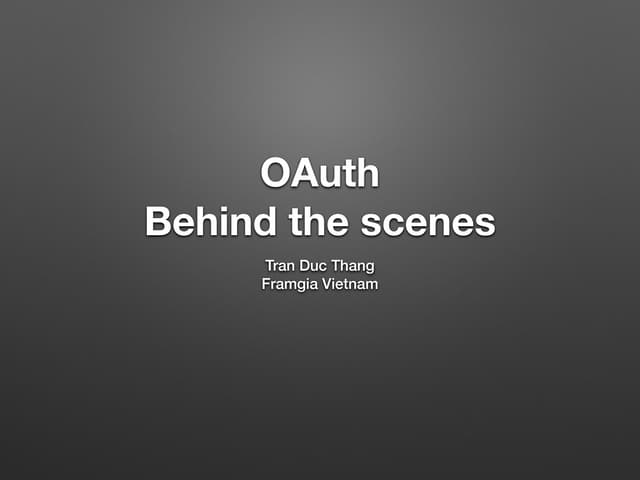 Oauth Behind The Scenes 