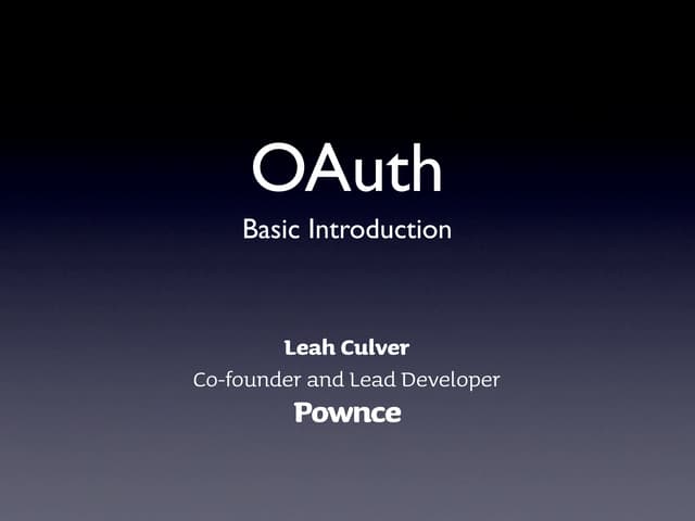 OAuth - Open API Authentication