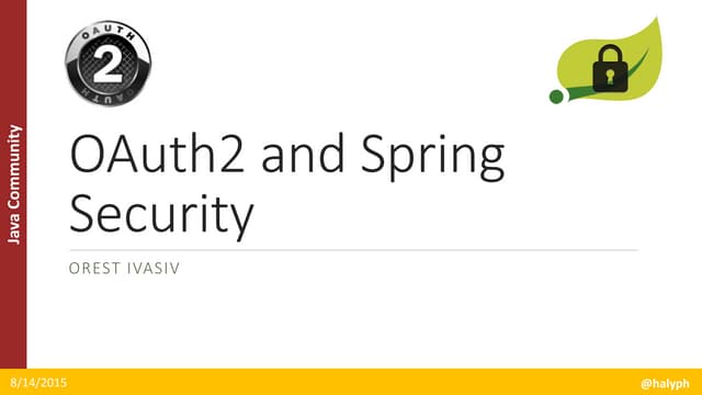 OAuth2 and Spring Security