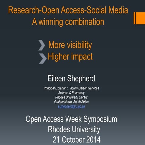 Research-Open Access-Social Media: A winning combination