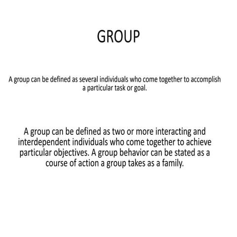 GROUP AND GROUP DYNAMICS