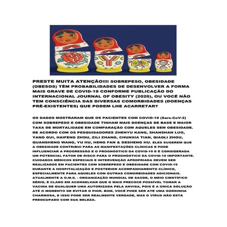 SOBREPESO, OBESIDADE (OBESOS)