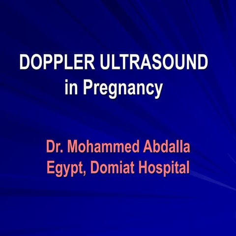 Obstetrics doppler ultrasound