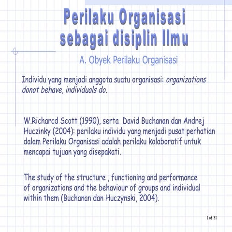 Perilaku Organisasi Sebagai Disiplin Ilmu